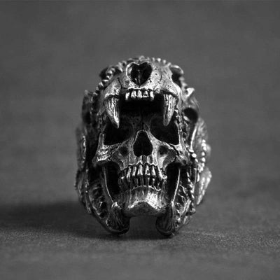 Anillo de calavera india vintage