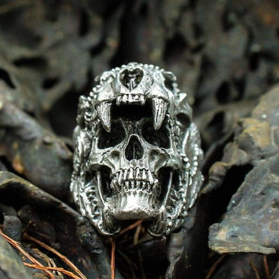 Anillo de calavera india vintage