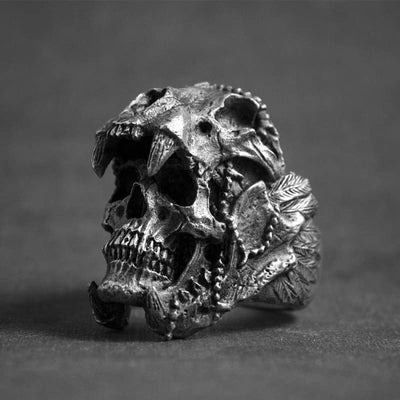 Anillo de calavera india vintage