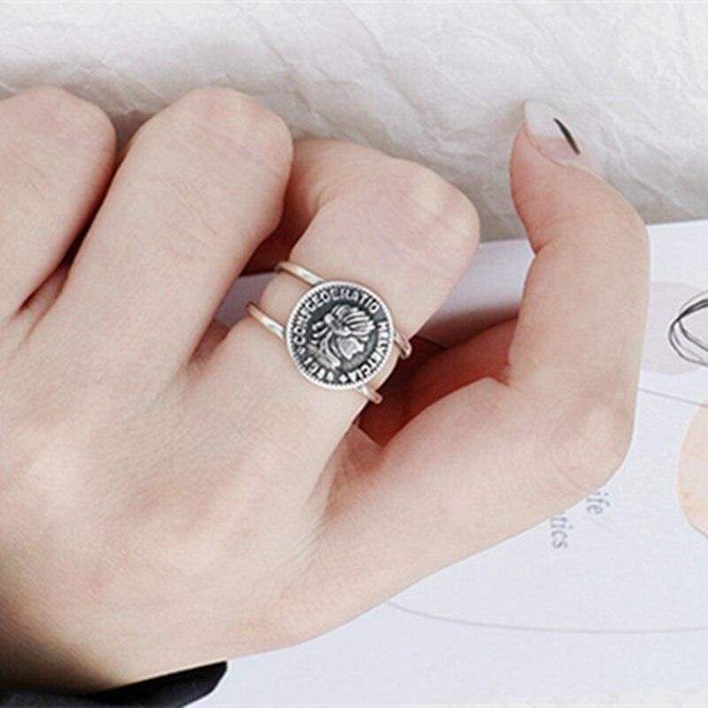 Anillo de moneda de dólar vintage