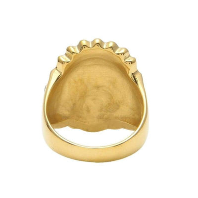 Anillo de cabeza de indio de oro vintage