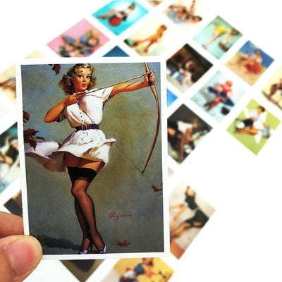 Pegatinas Chica Pin Up Bombardero Vintage