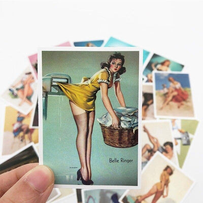 Pegatinas Chica Pin Up Bombardero Vintage
