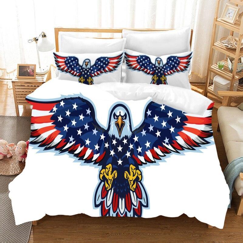 Juego de cama vintage con bandera estadounidense