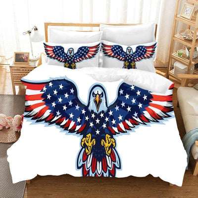 Juego de cama vintage con bandera estadounidense