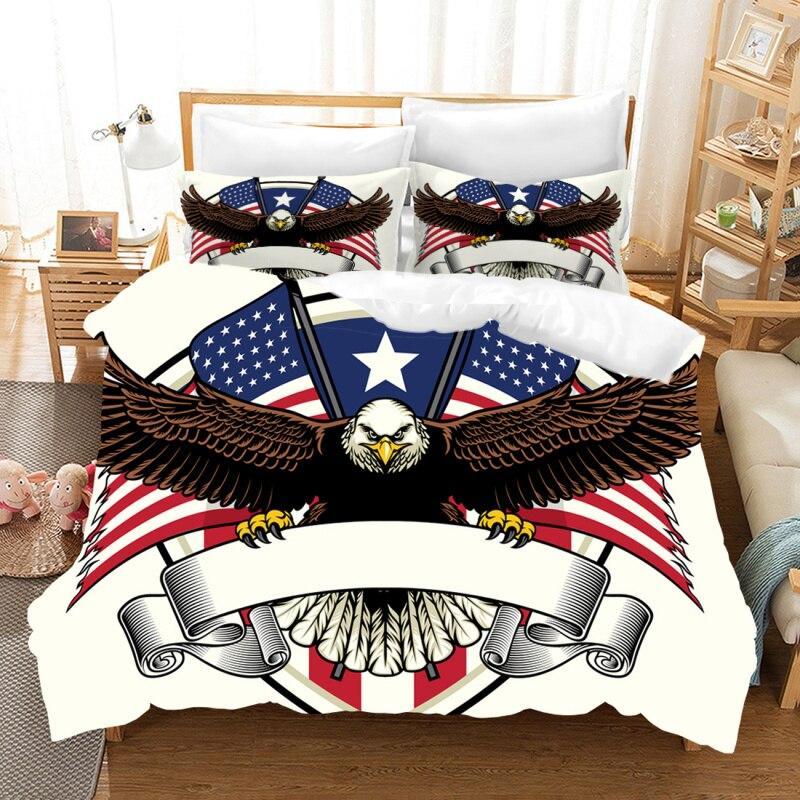 Juego de cama vintage con bandera estadounidense