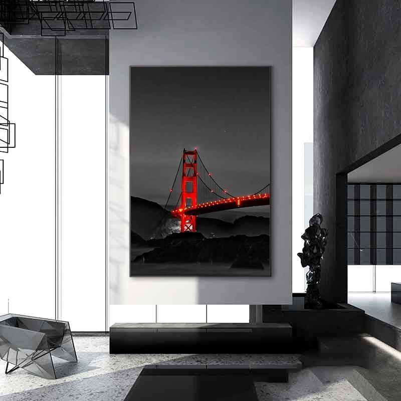 Pintura vintage Golden Bridge Gate