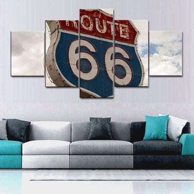 Ruta 66 Pintura de metal vintage
