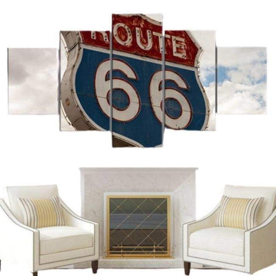 Ruta 66 Pintura de metal vintage