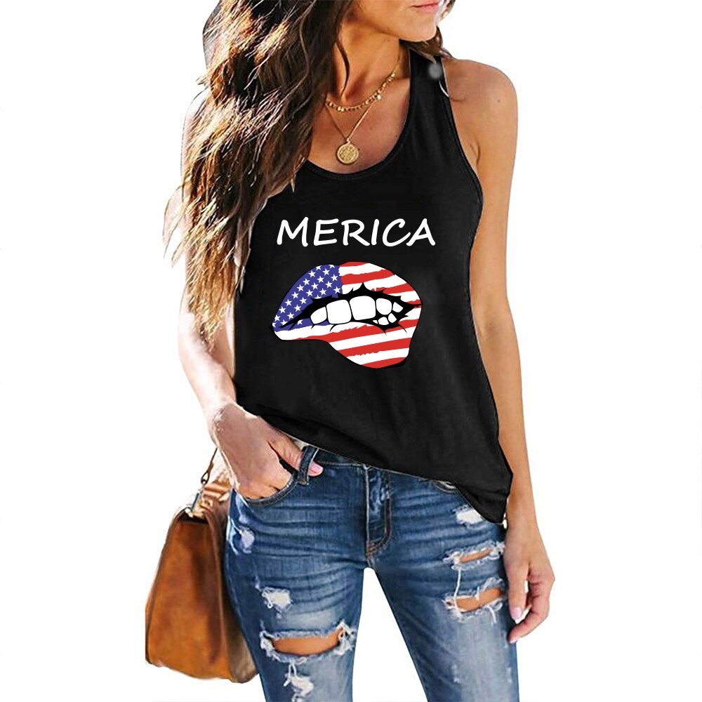 Camiseta de tirantes americana para mujer