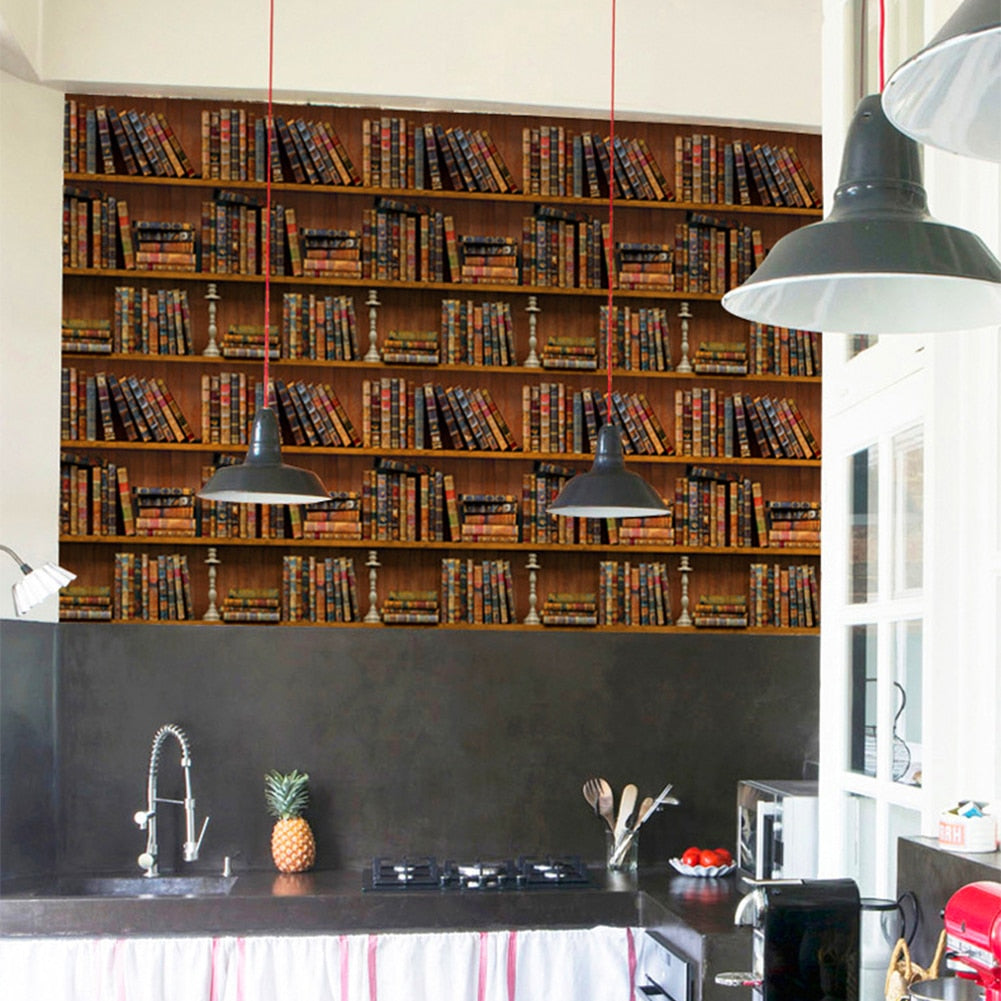 Papel pintado de librería vintage