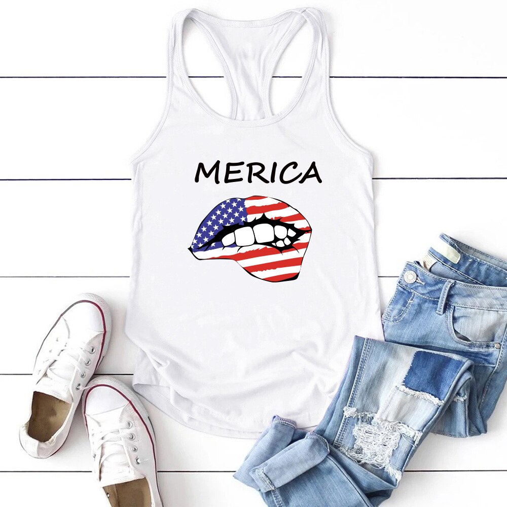Camiseta de tirantes americana para mujer