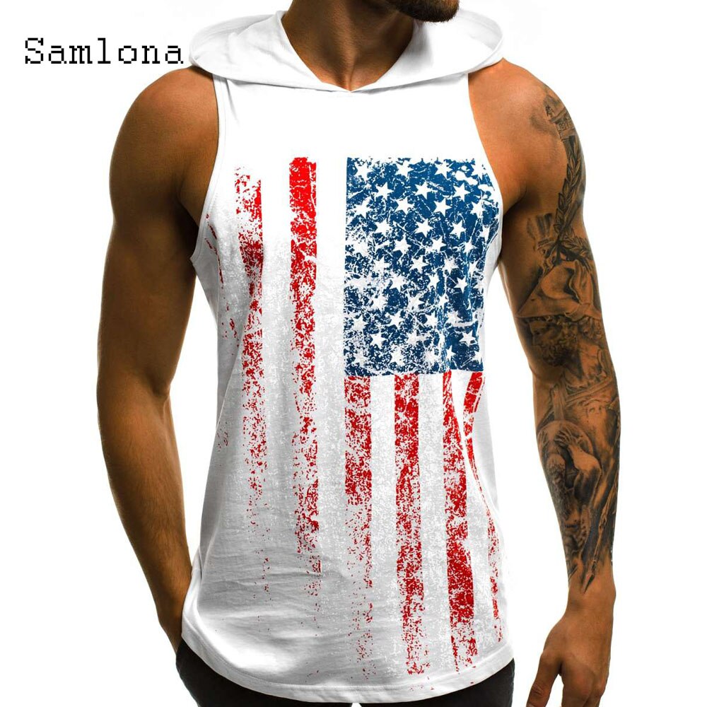 Camisetas de tirantes para hombre Bandera americana