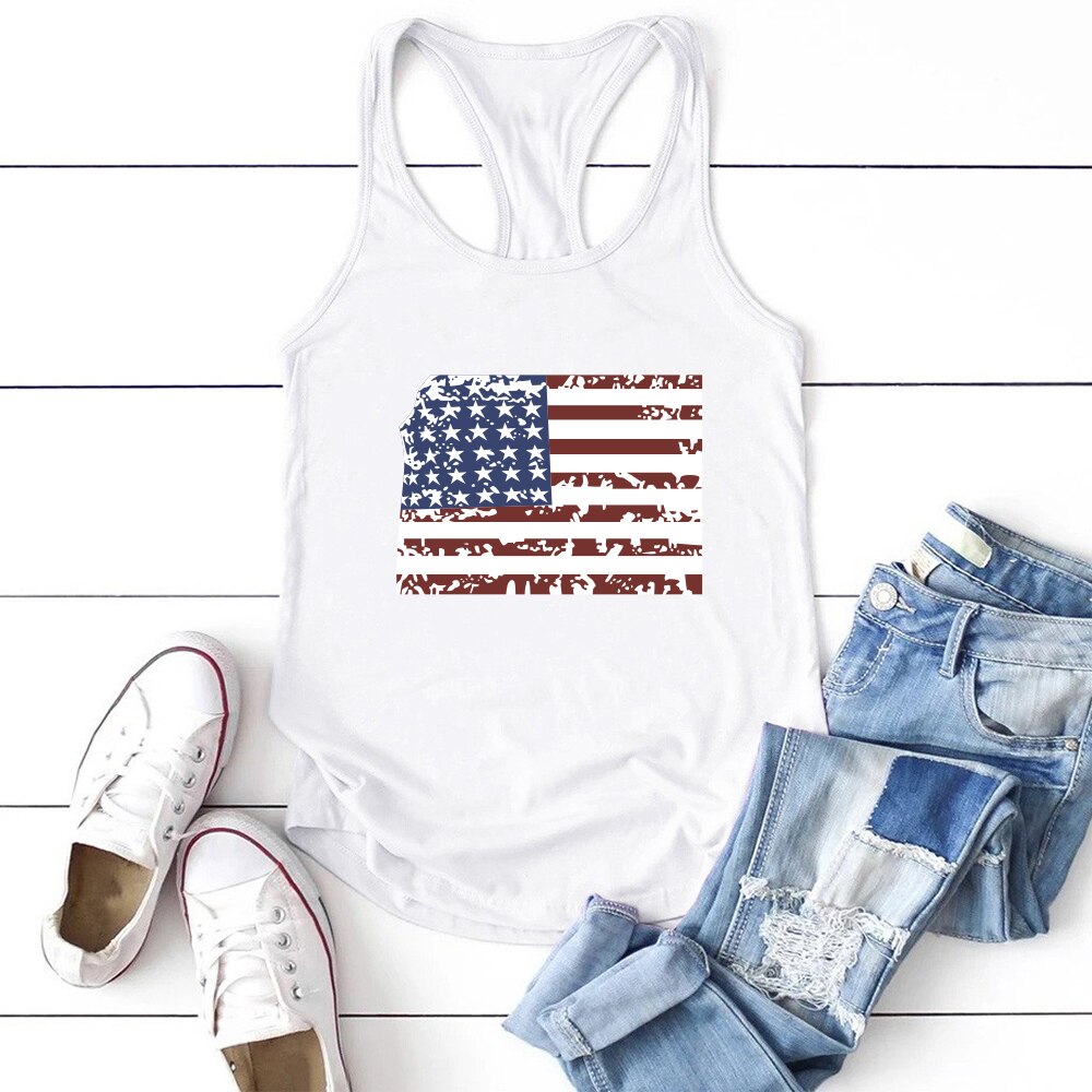 Camiseta sin mangas de EE. UU. para mujer