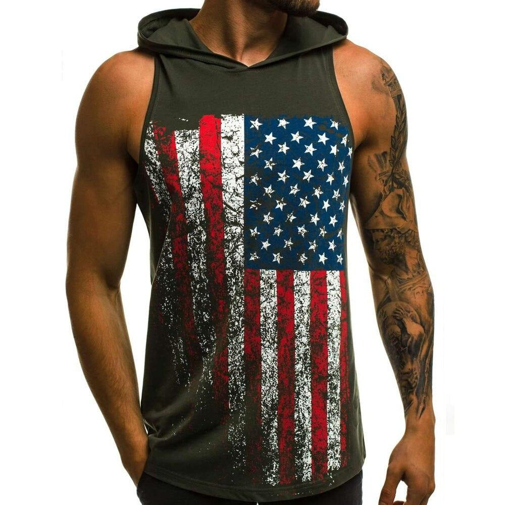 Camisetas de tirantes para hombre Bandera americana