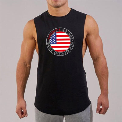 Camiseta de tirantes con bandera de EE. UU.