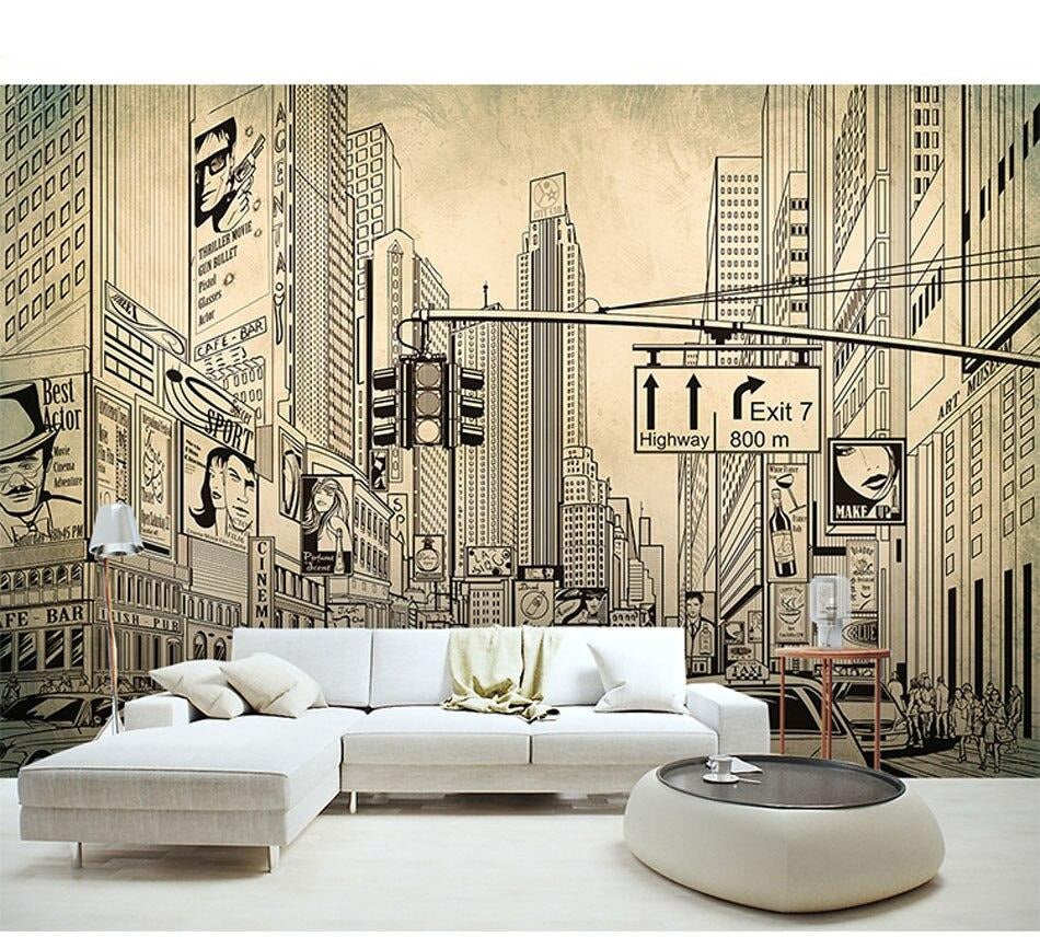 Papel pintado vintage gris