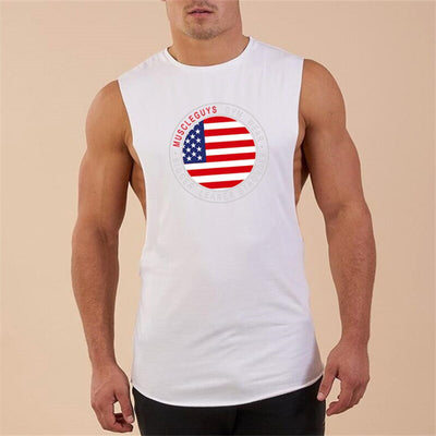 Camiseta de tirantes con bandera de EE. UU.