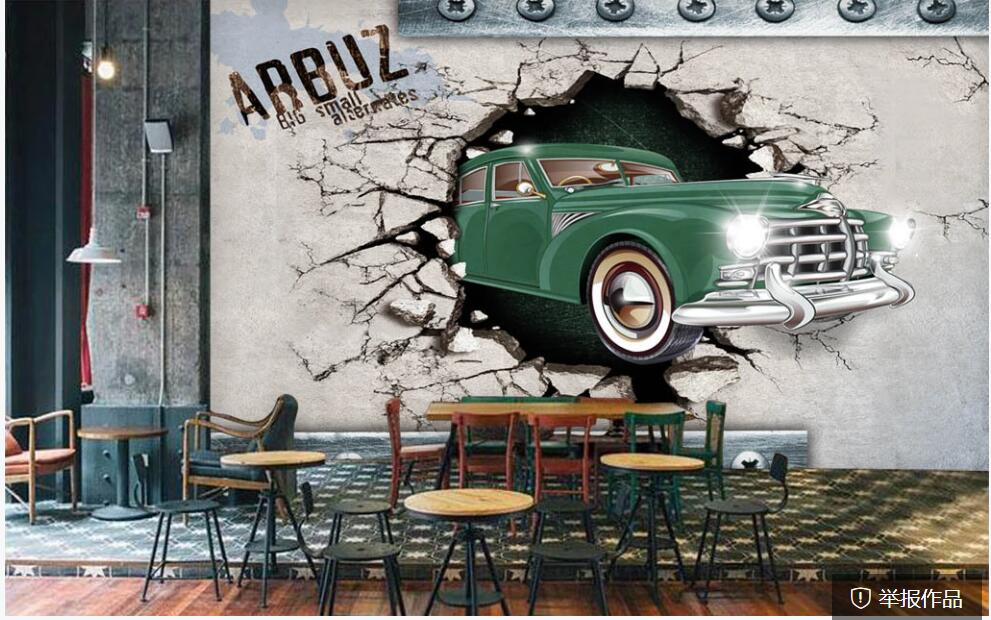 Papel pintado vintage verde