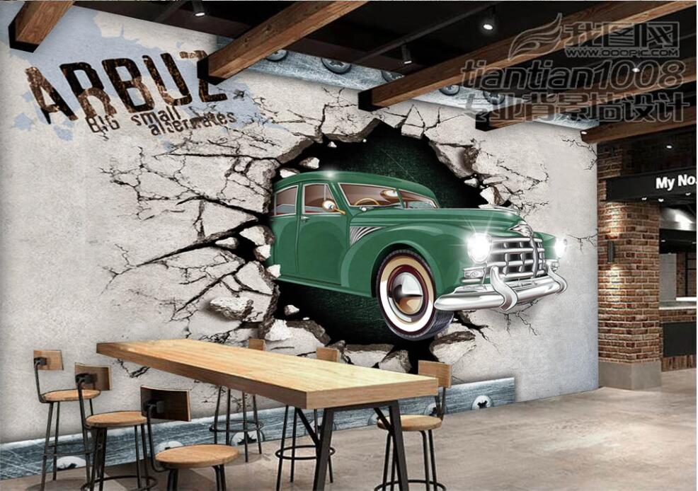 Papel pintado vintage verde