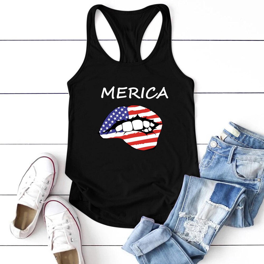 Camiseta de tirantes americana para mujer