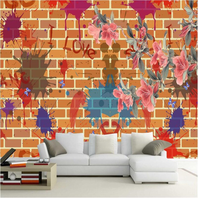 Papel pintado vintage naranja