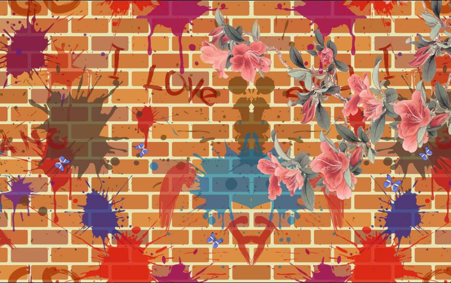 Papel pintado vintage naranja