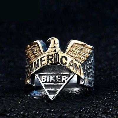 Anillo de motorista americano vintage