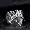 Anillo de motorista americano vintage