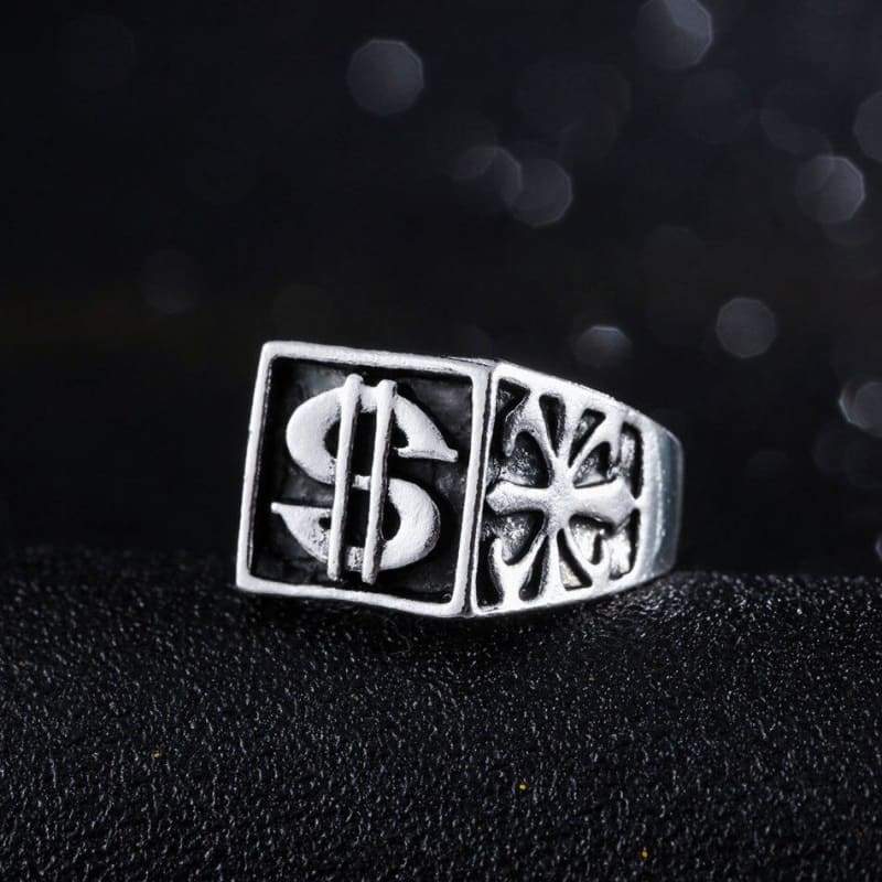 Anillo de dólar de plata vintage