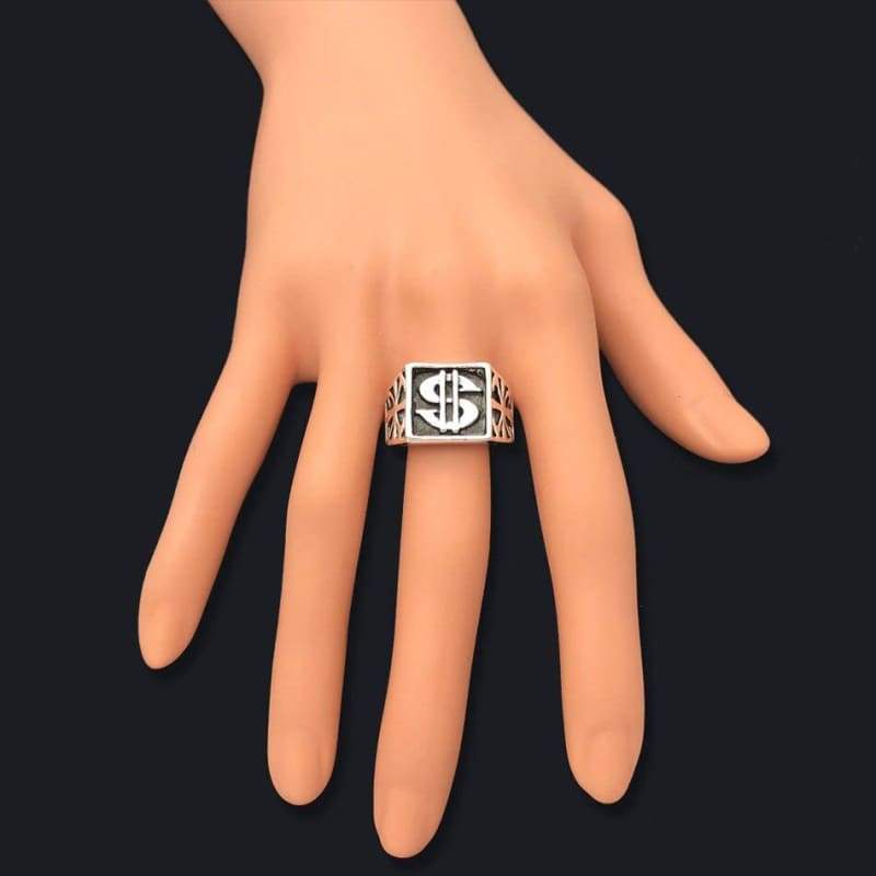 Anillo de dólar de plata vintage