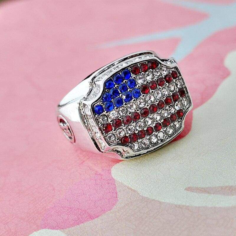 Anillo de la bandera americana de la vendimia