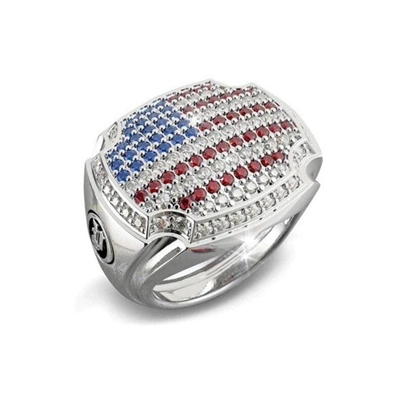 Anillo de la bandera americana de la vendimia