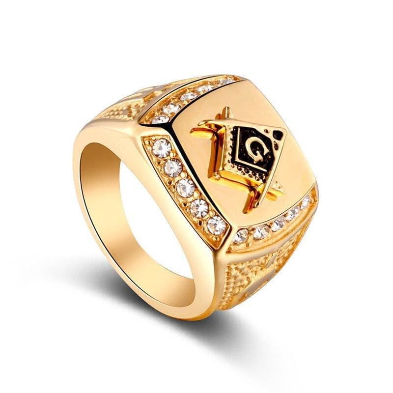 Anillo de oro masón vintage