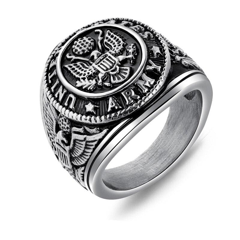 Anillo vintage para hombre del ejército de EE. UU.