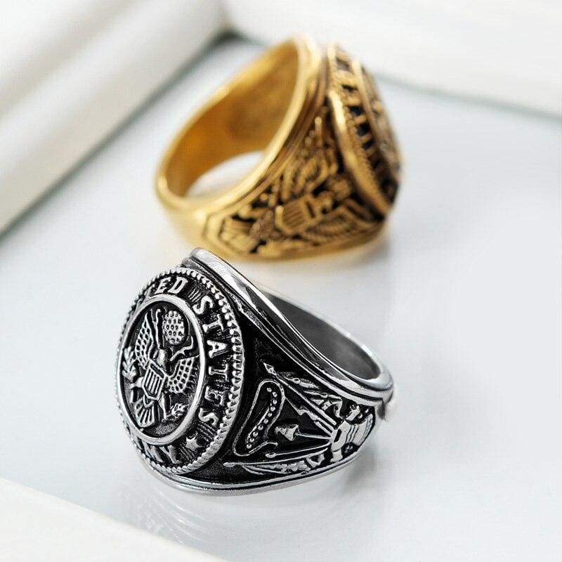Anillo vintage para hombre del ejército de EE. UU.