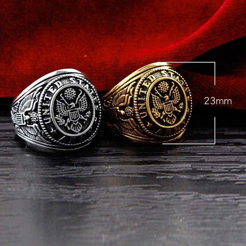 Anillo vintage para hombre del ejército de EE. UU.