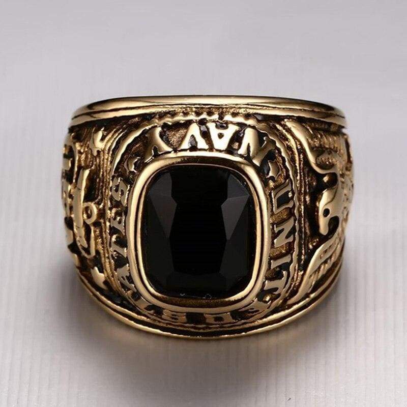 Anillo vintage de oro de la Marina de EE. UU.