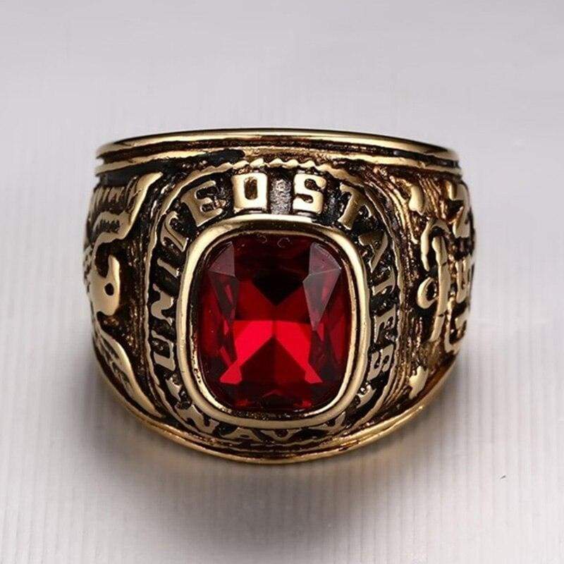 Anillo vintage de oro de la Marina de EE. UU.