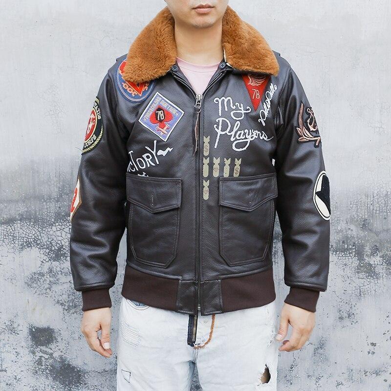 Chaqueta de aviador americana de cuero vintage