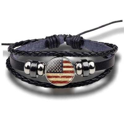 Pulsera vintage con bandera de EE. UU.