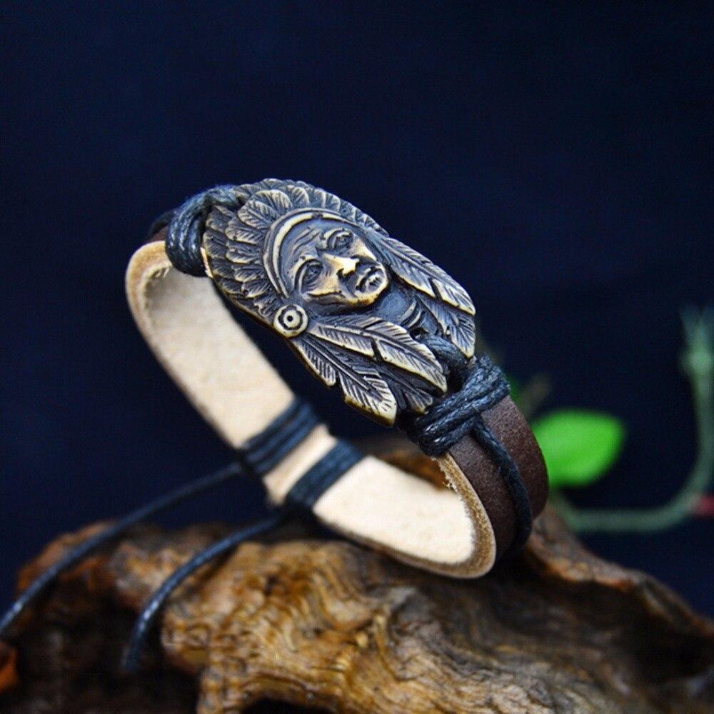 Pulsera vintage de indio americano para hombre