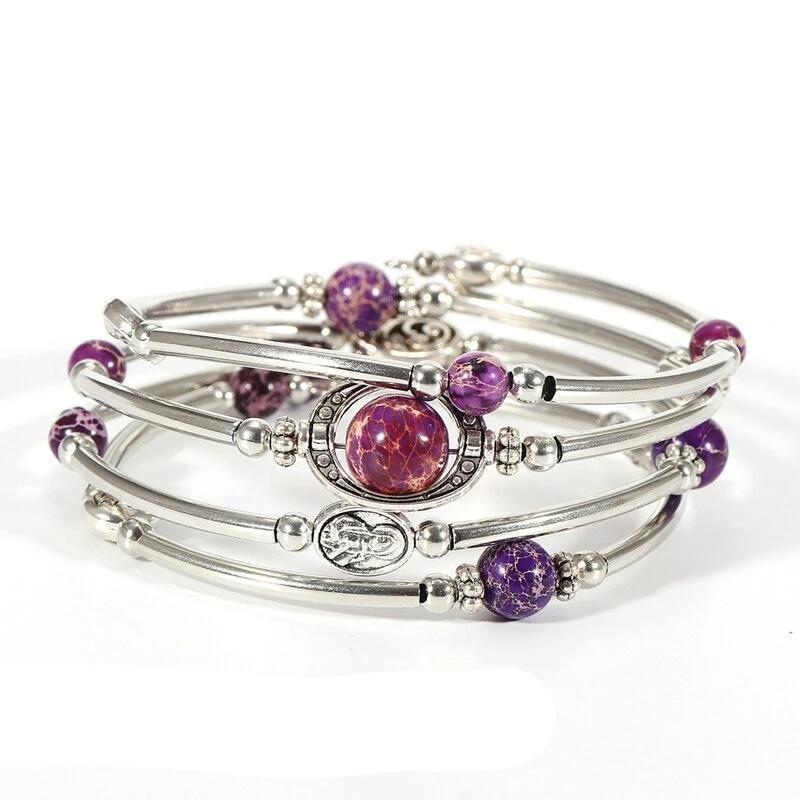 Pulsera vintage de cuentas de semillas indias