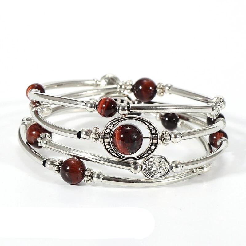 Pulsera vintage de cuentas de semillas indias