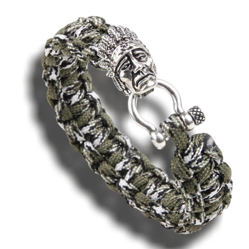 Pulsera de cabeza de indio vintage