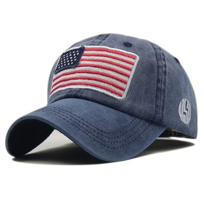 Gorra vintage con bandera americana