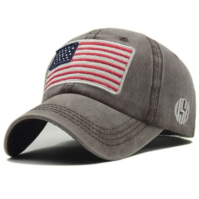 Gorra vintage con bandera americana