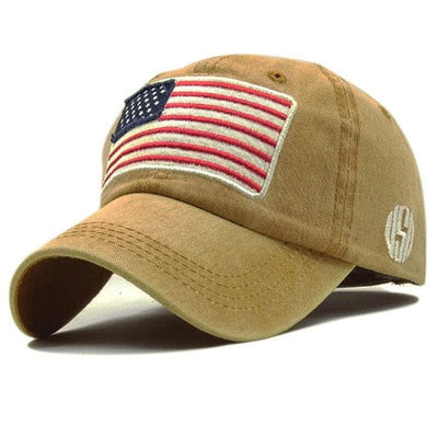 Gorra vintage con bandera americana