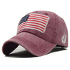 Gorra vintage con bandera americana