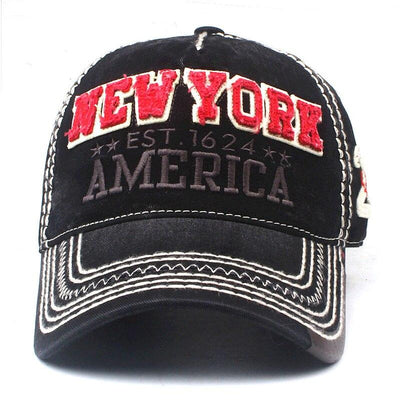 Gorra Vintage New York Roja Y Negra